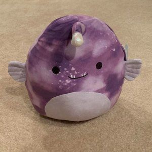 new with tags - 11” squishmallow easton the anglerfish deep sea creature purple
